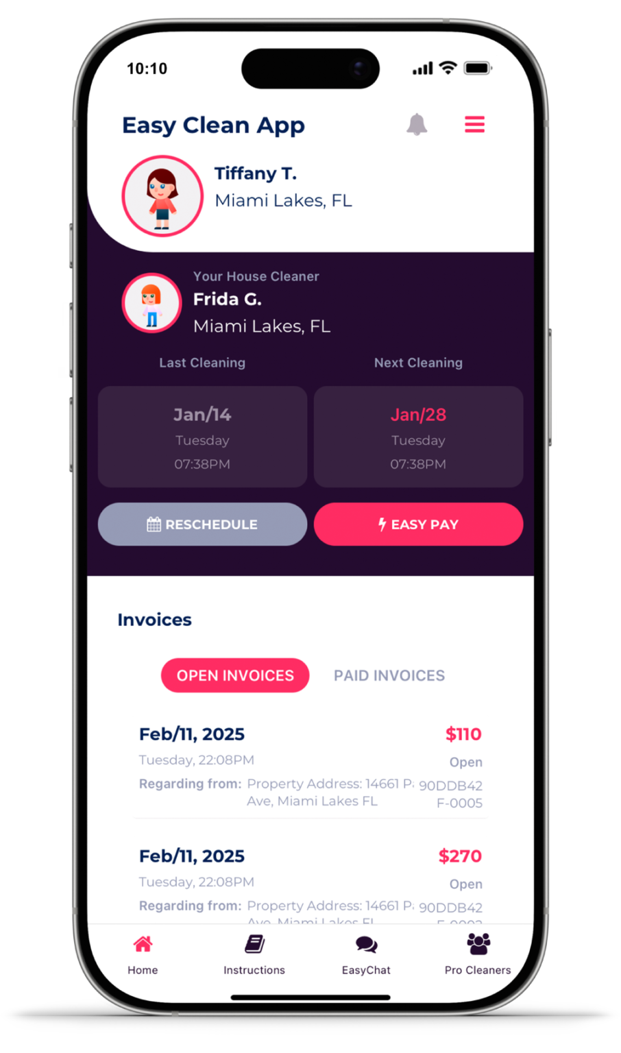 Easy Clean App - Homeowner - Easy Clean App